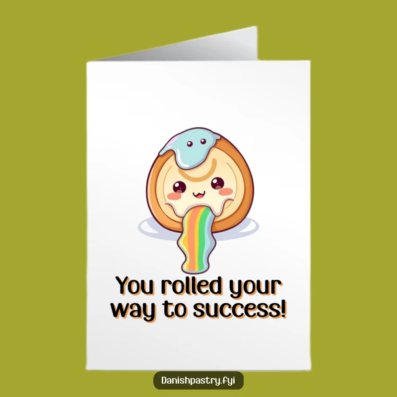 Free Printable Congratulations Card: Happy Cinnamon Roll Funny Downloadable, Dreamy DIY Gift