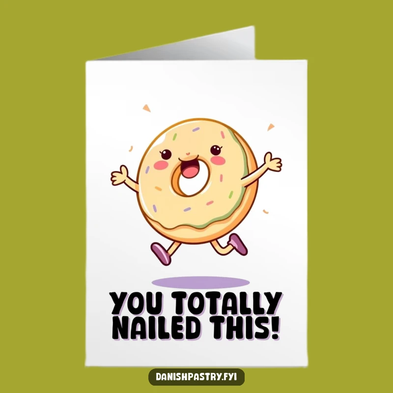 Free Printable Congrats Card: Funny Jelly Donut Leap Winner Downloadable Gift
