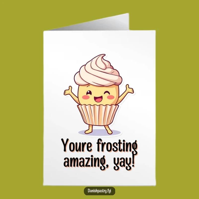 Free Printable Congrats Card: Cupcake Dancing Funny Downloadable Gift