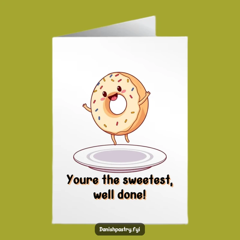 Free Printable Congrats Card: Donut Cartwheel Funny Downloadable Gift