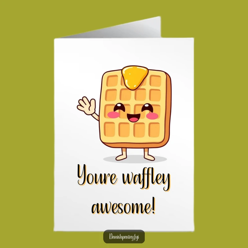 Free Printable Congratulations Card: Waving Waffle - Funny Download
