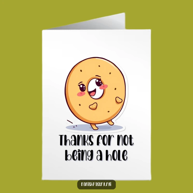 Free Printable Bagel Thank You Card: Funny Effort Downloadable Gift of Thanks
