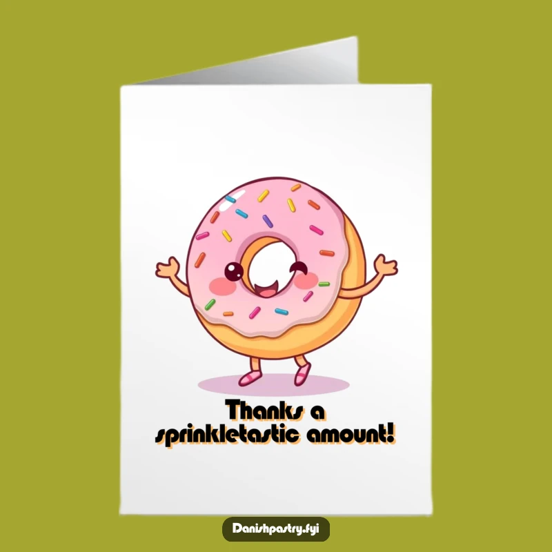 Free Printable Donut Thank You Card: Funny Dancing Pastry Downloadable
