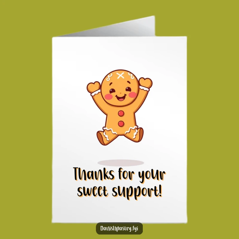 Free Printable Funny Gingerbread Thank You Card - Jumping Downloadable!