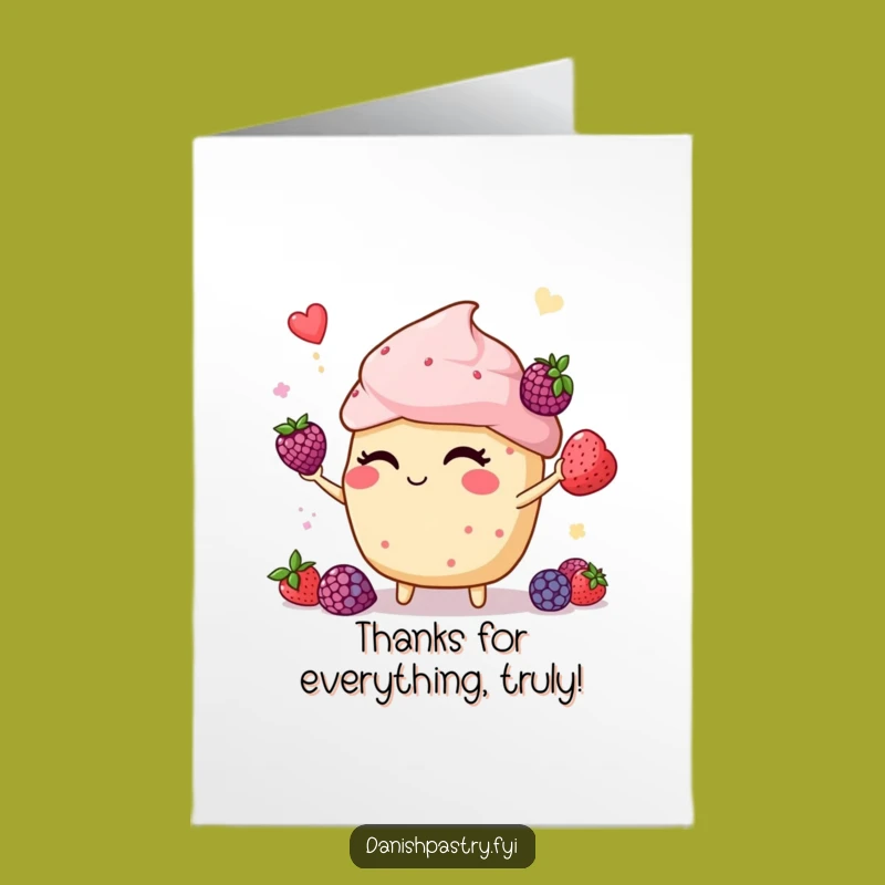 Free Printable Muffin Thank You Card: Fun Downloadable Gift for Berry Much Appreciation