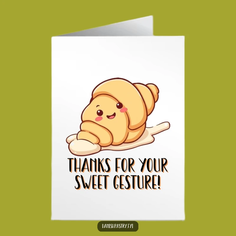 Free Printable Thank You Card: Croissant Slides Sweetly - Gratitude Expressed!