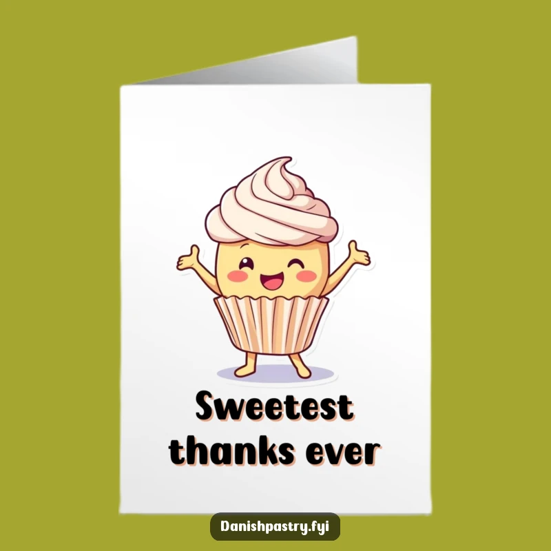 Free Printable Thank You Card: Cupcake Dancing Funny Downloadable Gift