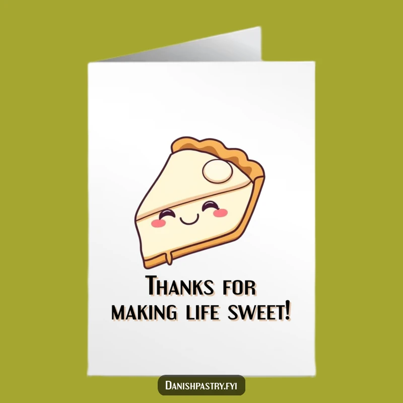 Free Printable Thank You Card: Joyful Pie Slice Funny Downloadable, Grateful Bite Gift