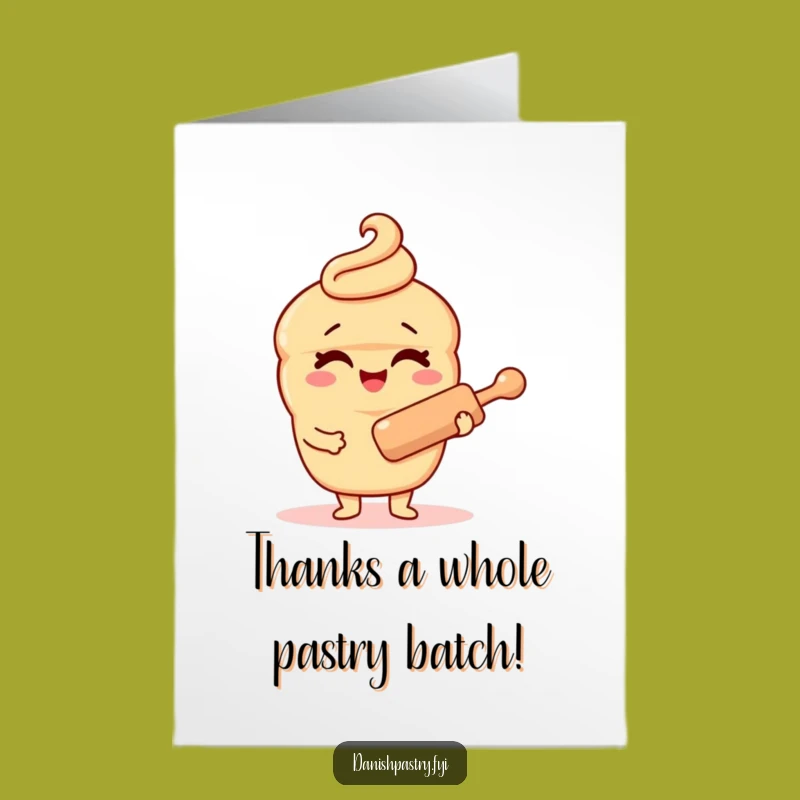 Free Printable Thank You Card: Winking Pastry Rolling Pin Funny Downloadable Gift