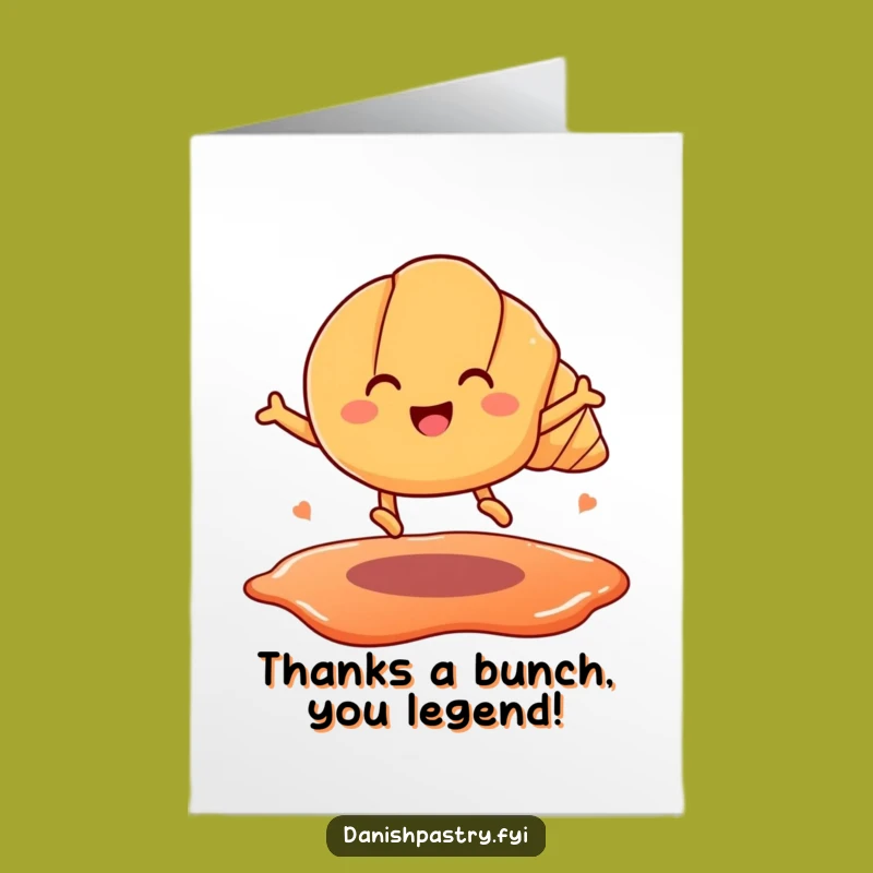 Free Printable Croissant Thank You Card: Funny Pastry Leap Downloadable
