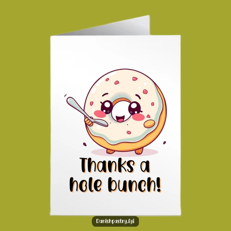 Free Printable Donut Thank You Card: Adorable Chasing Spoon Design for Grateful Gestures