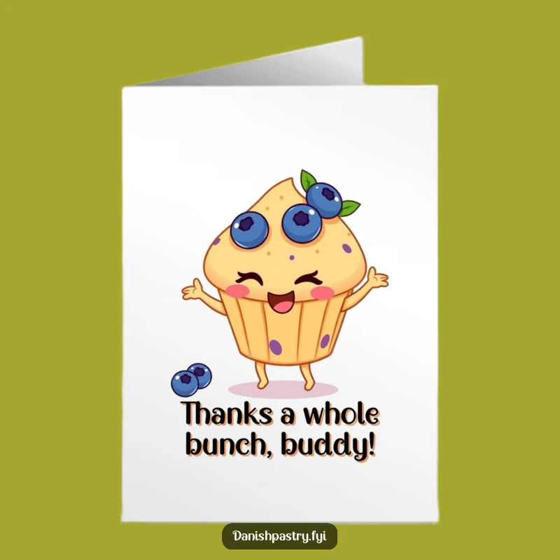 Free Printable Thank You Card: Dancing Muffin - Cute Downloadable Gratitude!