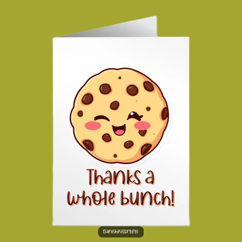 Free Printable Thank You Card: Giggling Cookie Wink - Funny Downloadable Gift