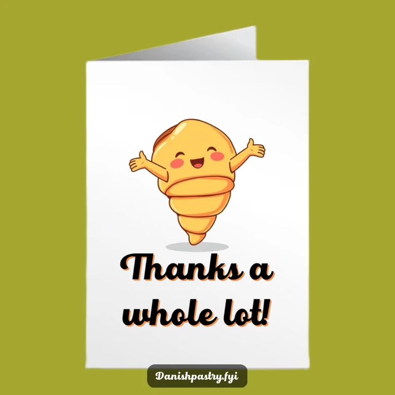 Free Printable Thank You Card: Croissant Cartwheel - Delightful Downloadable Gift