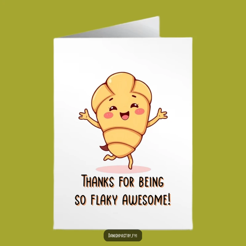 Free Printable Thank You Card: Jigging Croissant Funny Downloadable Gift