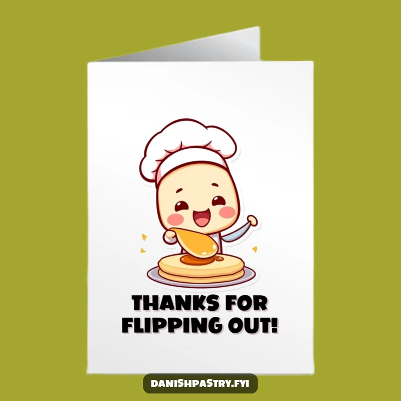 Free Printable Thank You Card: Chef Danish Flipping Thanks Downloadable Gift