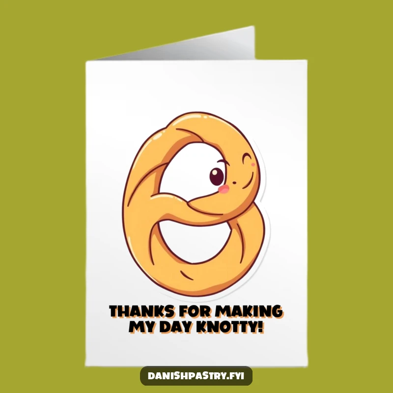 Free Printable Pretzel Thank You Card: Funny Spinning Pastry Downloadable