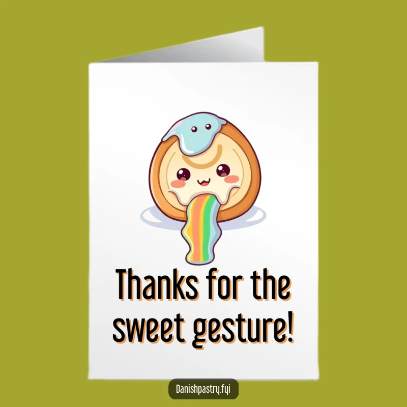 Free Printable Thank You Card: Cheerful Cinnamon Roll Funny Downloadable, Sweet Gesture Gift