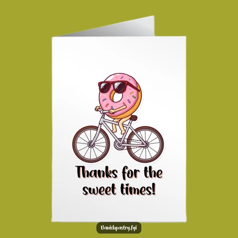 Free Printable Thank You Card: Hilarious Donut Cyclist, Downloadable Appreciation