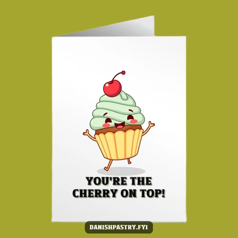 Free Printable Cupcake Thank You Card: Funny Dancing Dessert Downloadable
