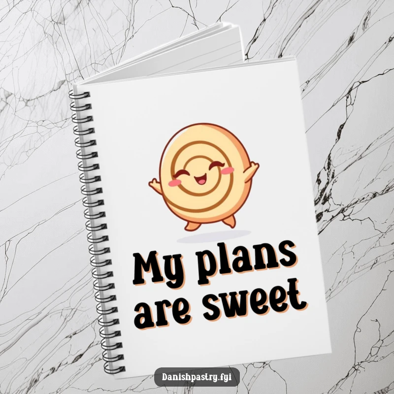 Funny Cinnamon Roll Notebook: A cheerful cinnamon roll hopping and winking, ideal for notes and a delightful funny gift.