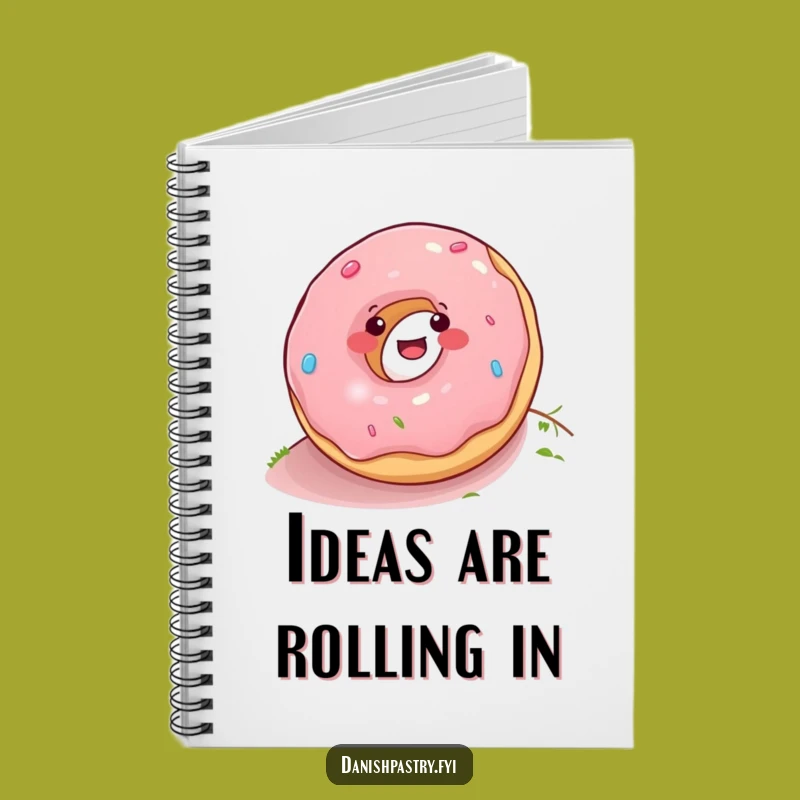 Funny Donut Rolling Down Hill Notebook - Jot Down Funny Ideas!