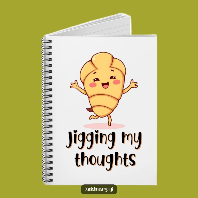 Funny Almond Croissant Notebook - Jigging Pastry Journal for Happy Thoughts