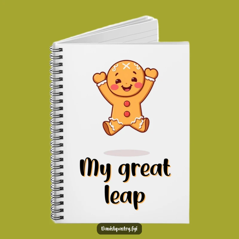 Funny Gingerbread Leap Notebook - Celebratory Dessert Journal for Ideas