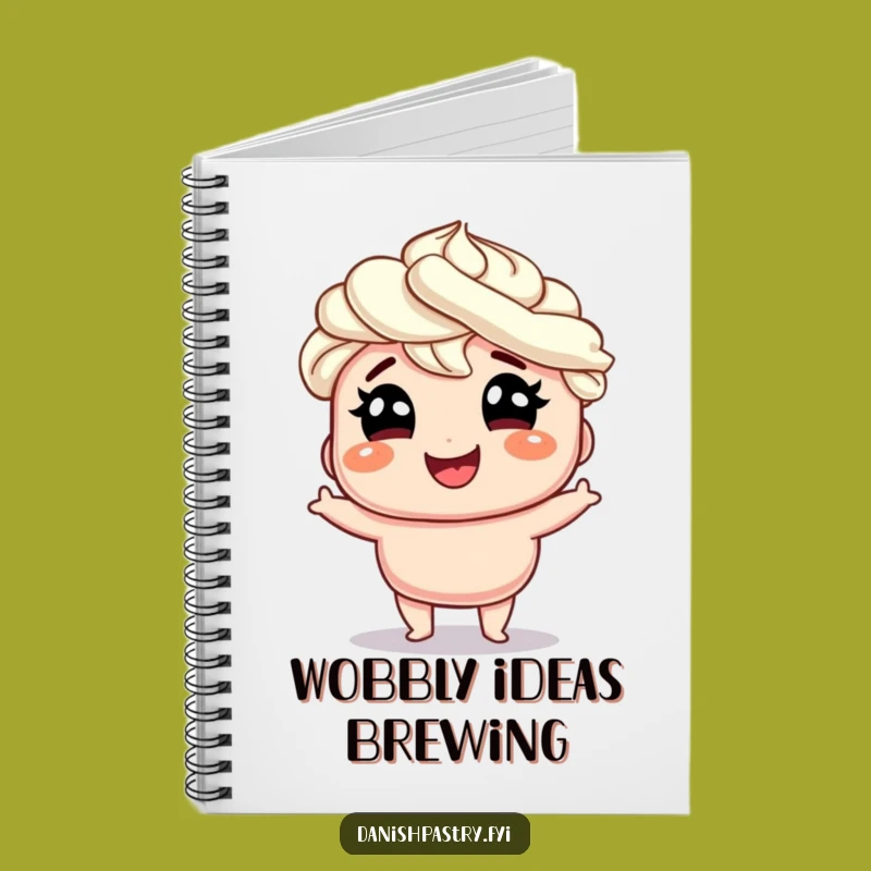 Funny Danish Wobble Notebook: Whipped Cream Journal, Hilarious Pastry Gift for Notes