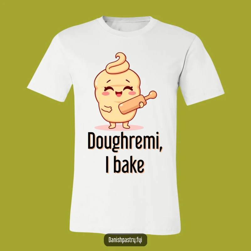 Funny Danish Pastry T-Shirt - Winking Baker Character Tee for Hilarious Gifts