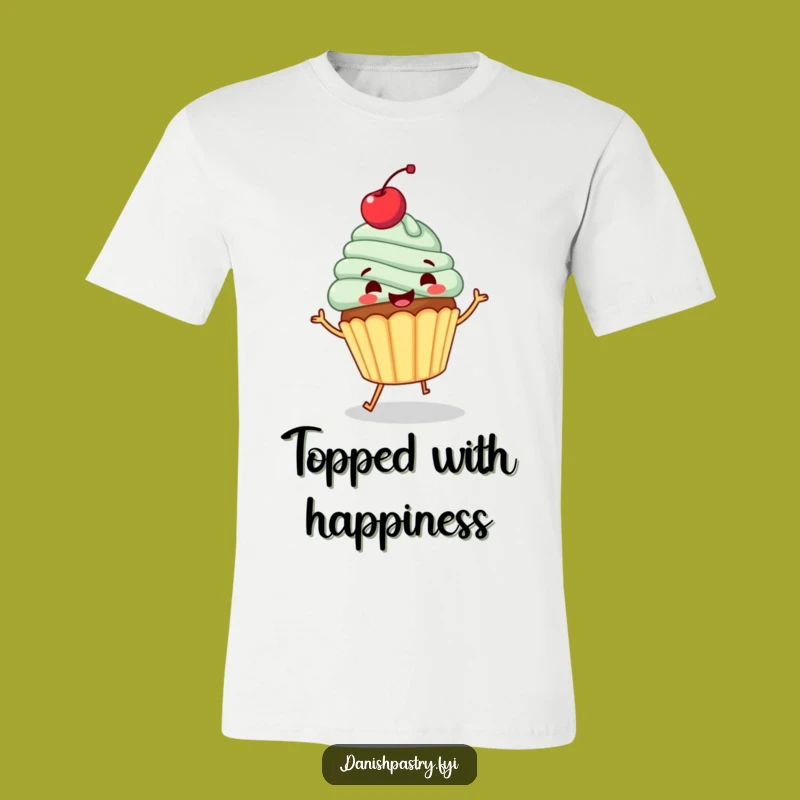 Funny Cupcake Jig T-Shirt: Gleeful Dessert Character Tee, Ideal Funny Gift