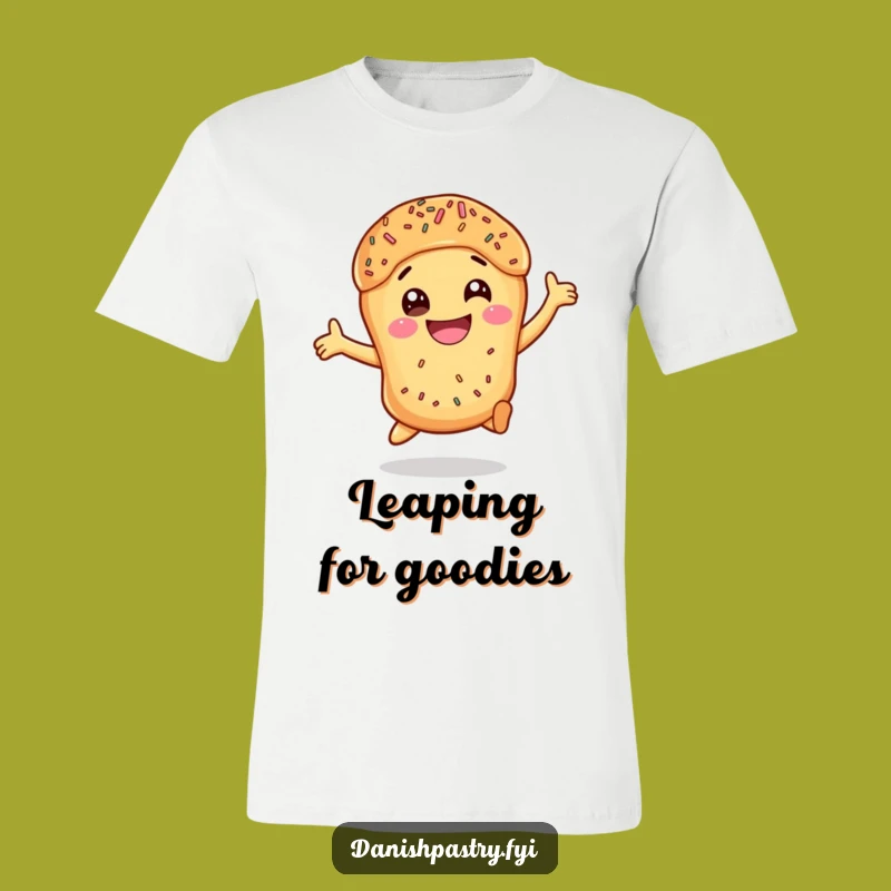 Funny Danish Pastry Leap T-Shirt: Joyful Sprinkled Fun, Perfect Gift