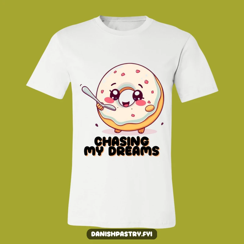 Funny Jelly Donut T-Shirt: Delightful Pastry Chasing Spoon, Hilarious Foodie Apparel Gift