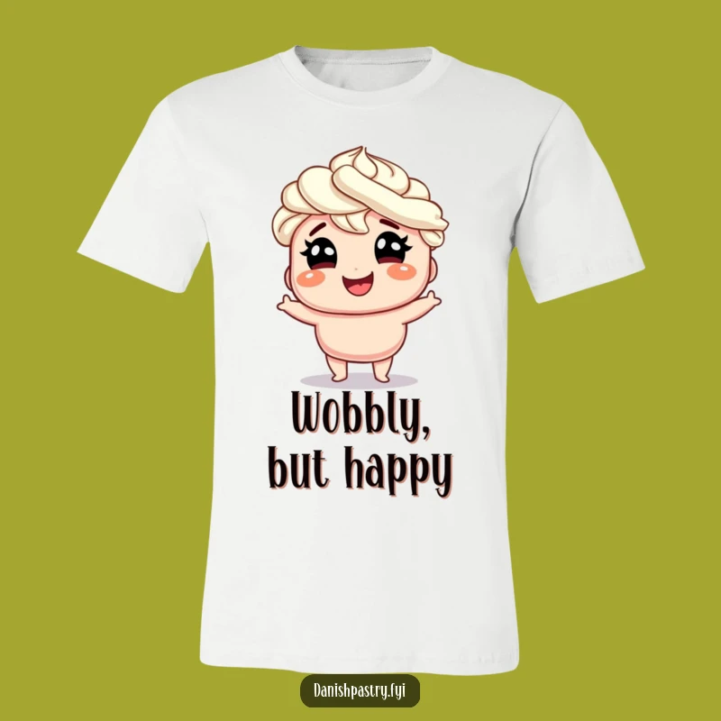 Funny Whipped Cream Danish T-Shirt: Silly Wobble Joy, Hilarious Pastry Apparel Gift