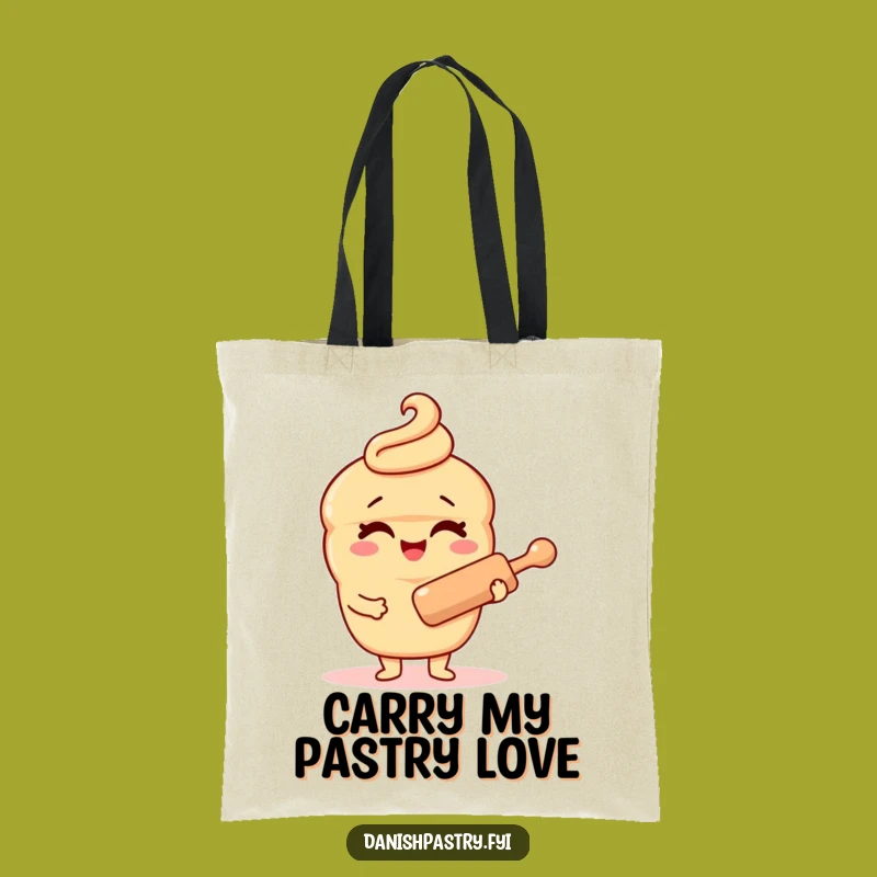 Funny Danish Pastry Tote Bag - Winking Baker Style for Shopping Fun