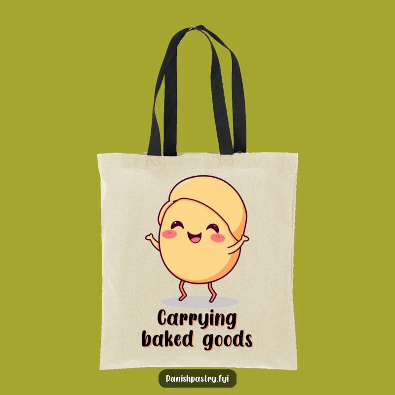 Funny Croissant Jig Tote Bag: Smiling Pastry Dance Carry-All Gift