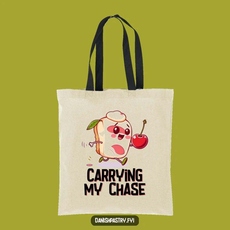 Funny Danish Pastry Tote Bag: Cherry Chase, Practical Fun, Excellent Funny Gift!