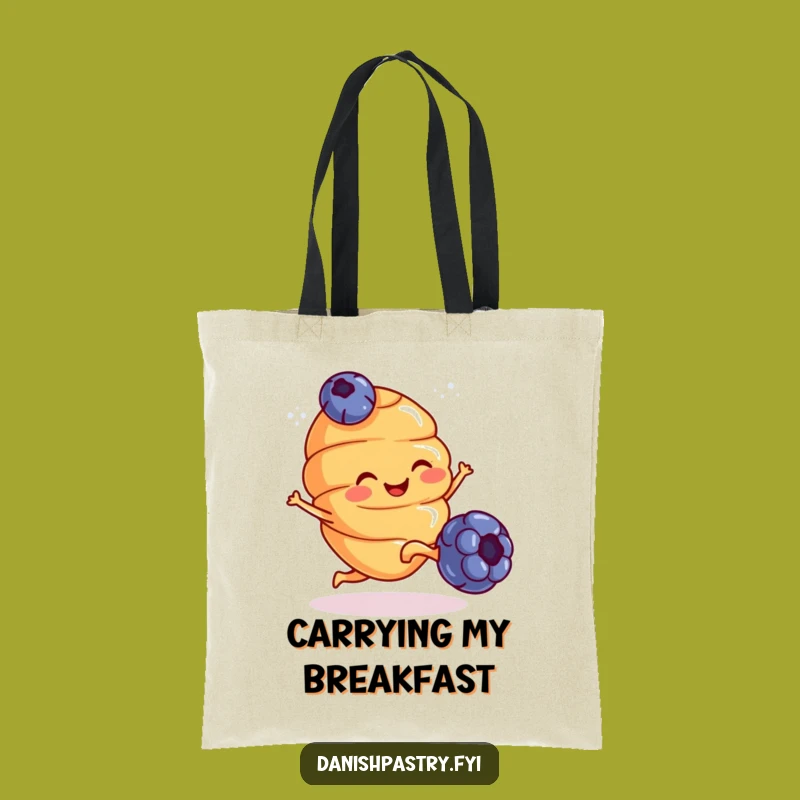 Funny Croissant Kicking Blueberry Tote Bag - Spacious & Hilarious Shopping Companion