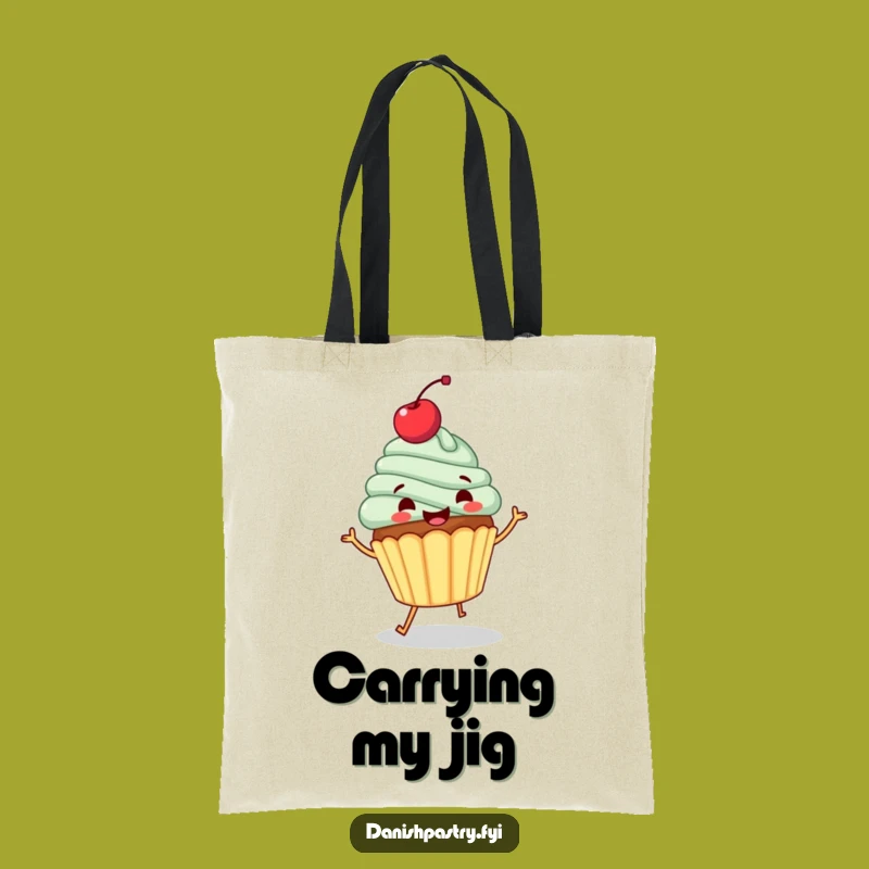 Funny Cupcake Jig Tote Bag: Gleeful Dessert Carryall, Perfect Funny Gift