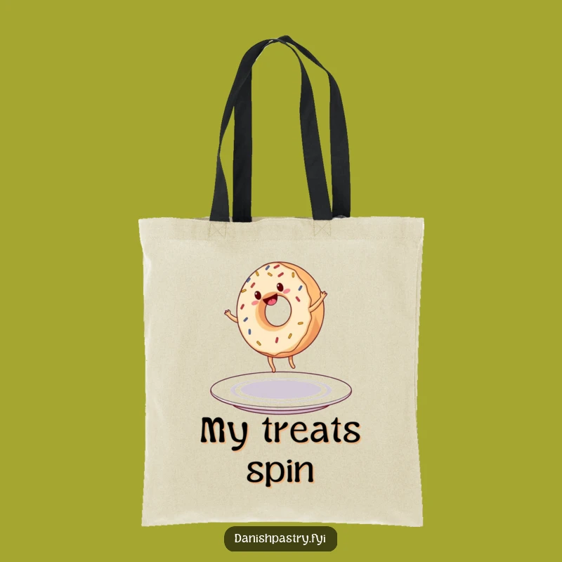 Funny Donut Cartwheel Tote Bag - Carry Your Treats & Humor in Style