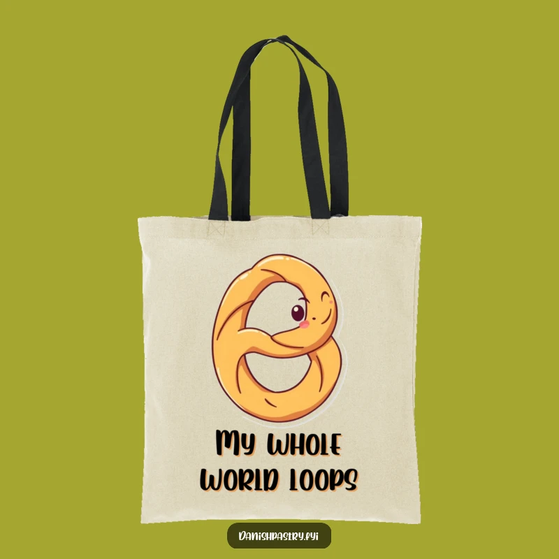 Funny Pretzel Spin Tote Bag: Grinning Character Carryall, Perfect Funny Gift