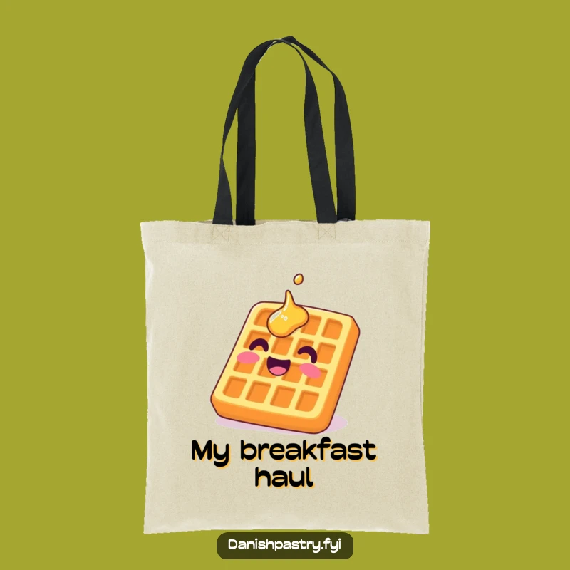 Funny Waffle Tote Bag: Carry Your Day with Breakfast Style