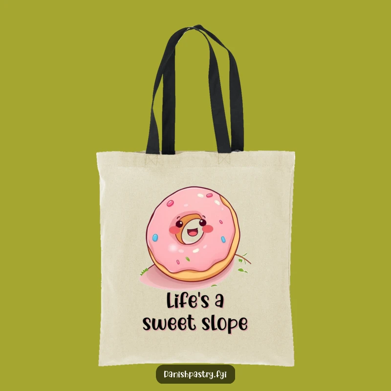 Funny Donut Rolling Down Hill Tote Bag - Carry Your Laughs in Style