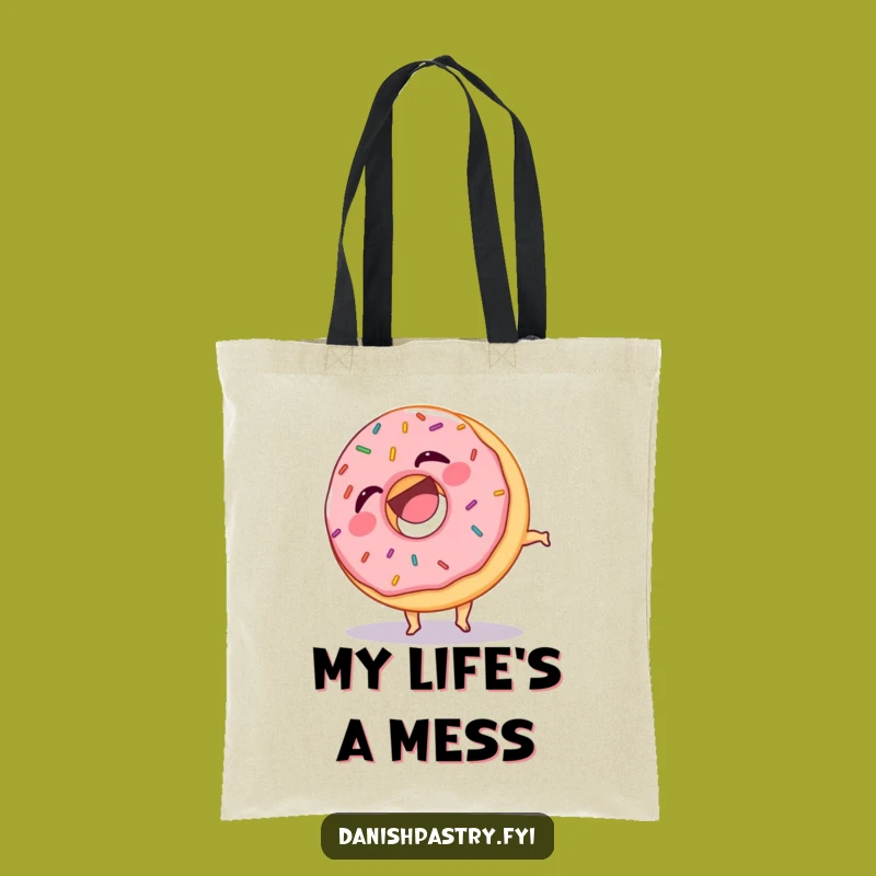 Funny Donut Somersault Tote Bag: Laughing Sprinkles Carry-All, Perfect Humorous Gift
